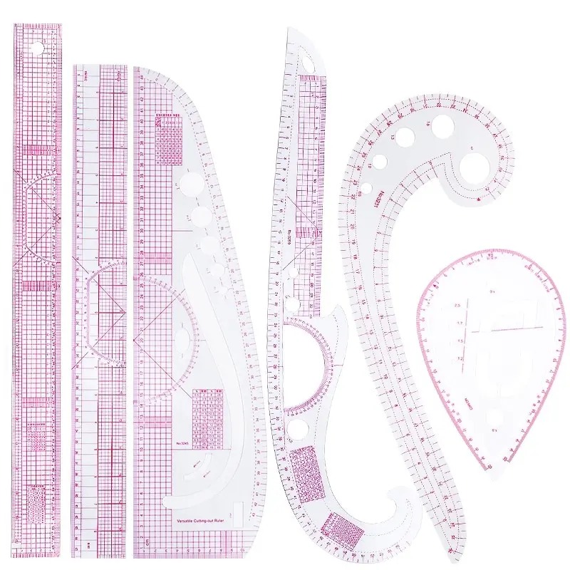 Sewing Gauge Ruler - 6 Buah Penggaris Kurva Perancis Penggaris