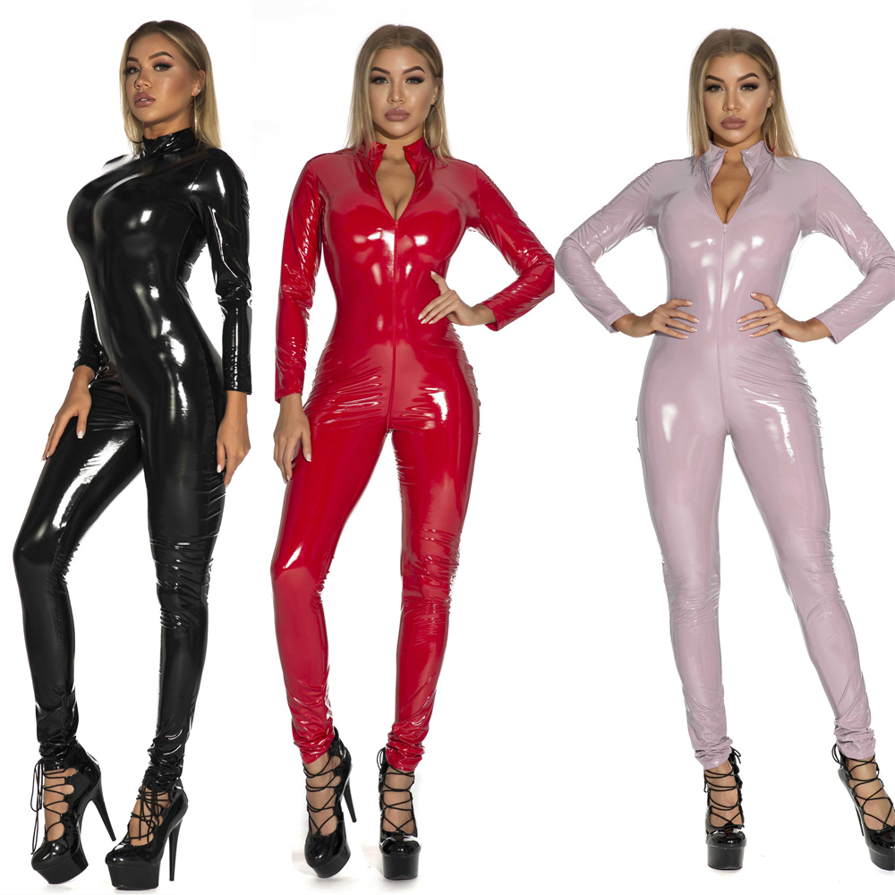 Jumpsuit kulit imitasi berkila - Sewing Latex ulasan dan harga