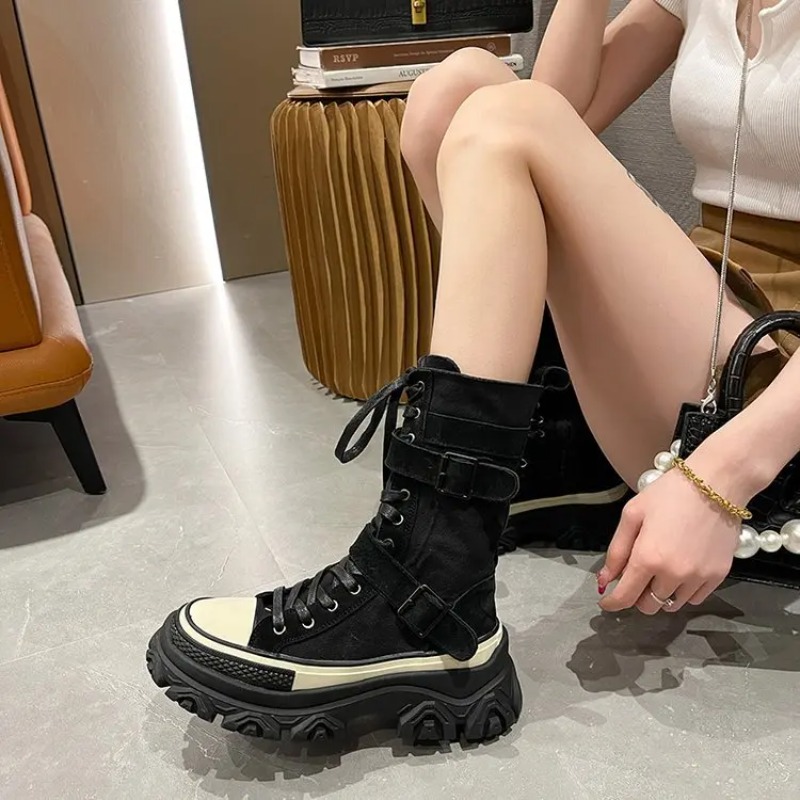 Sepatu Bot Wanita Platform Teb - Sewing Latex ulasan dan harga